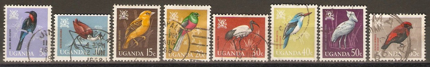 Uganda 1965 Birds - low value sequence. SG113-SG120.
